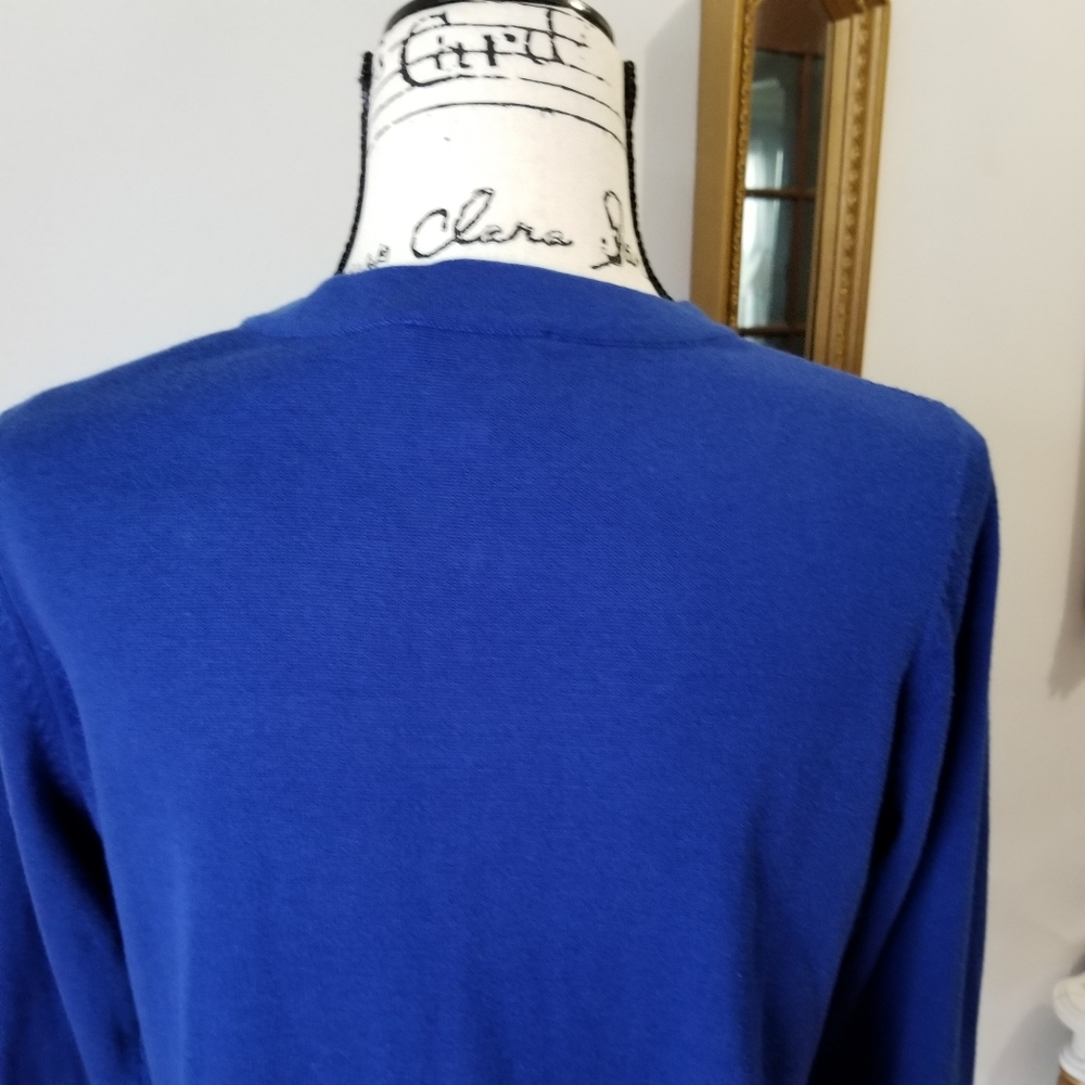 COPY - QUACKER FACTORY Cardigan Royal Blue Sequin Sweater SIZE XS. - Picture 9 of 15